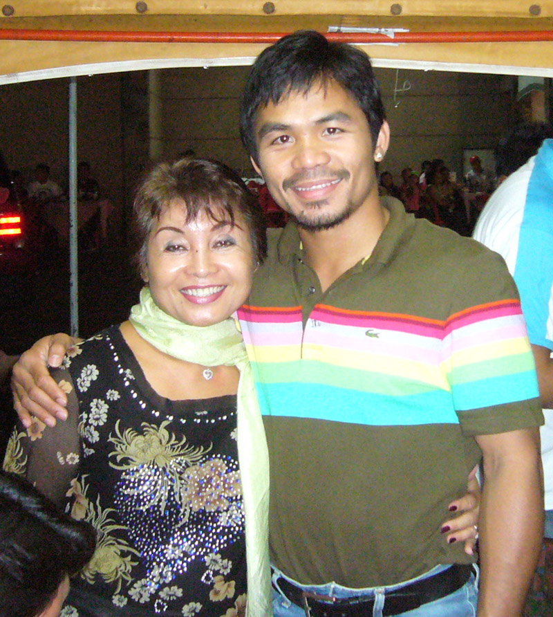 Boxer "Pacman" Manny Pacquiao and Florencia from FloWer Beach