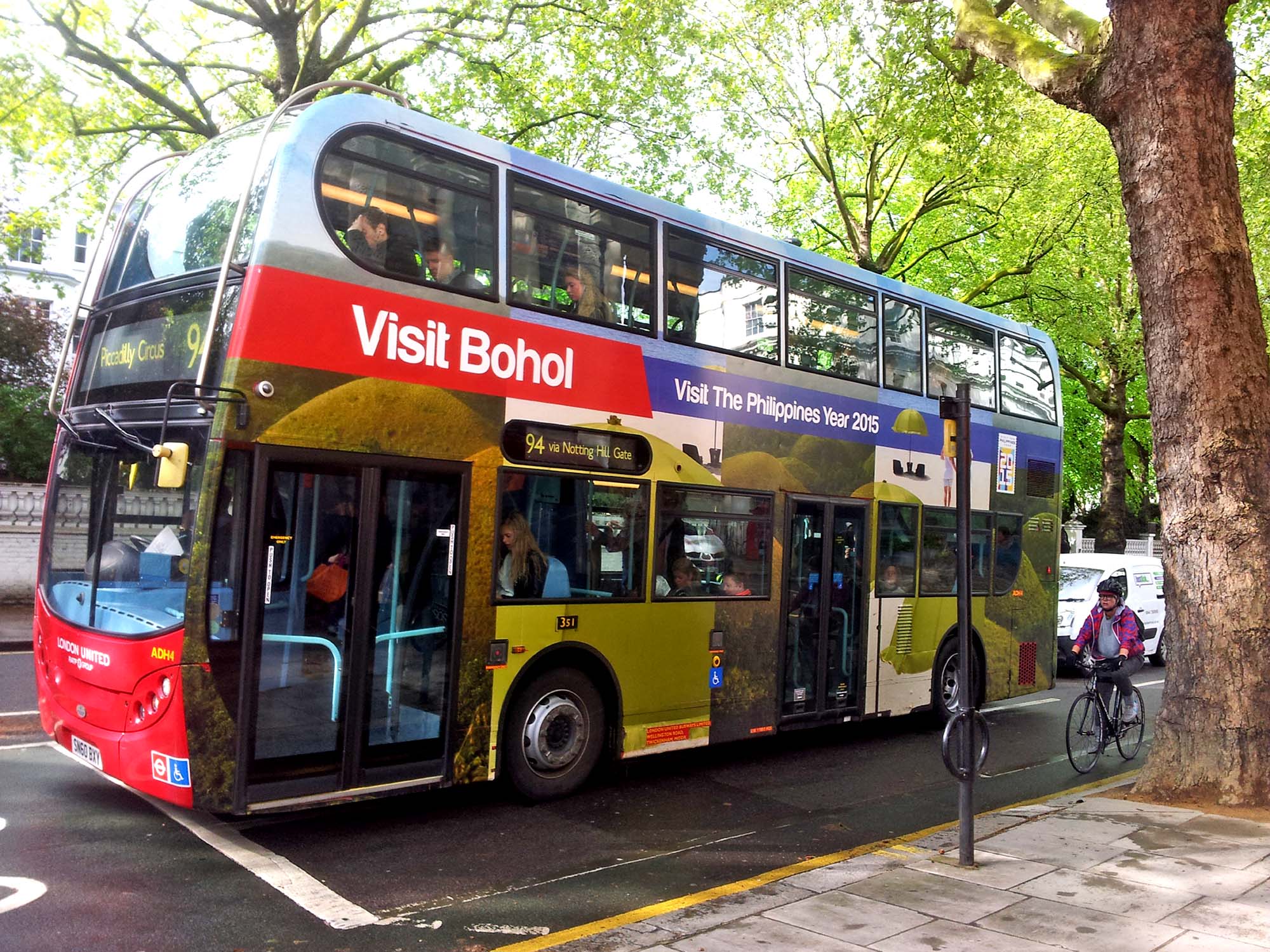 Visit Bohol Red London Double Decker Bus