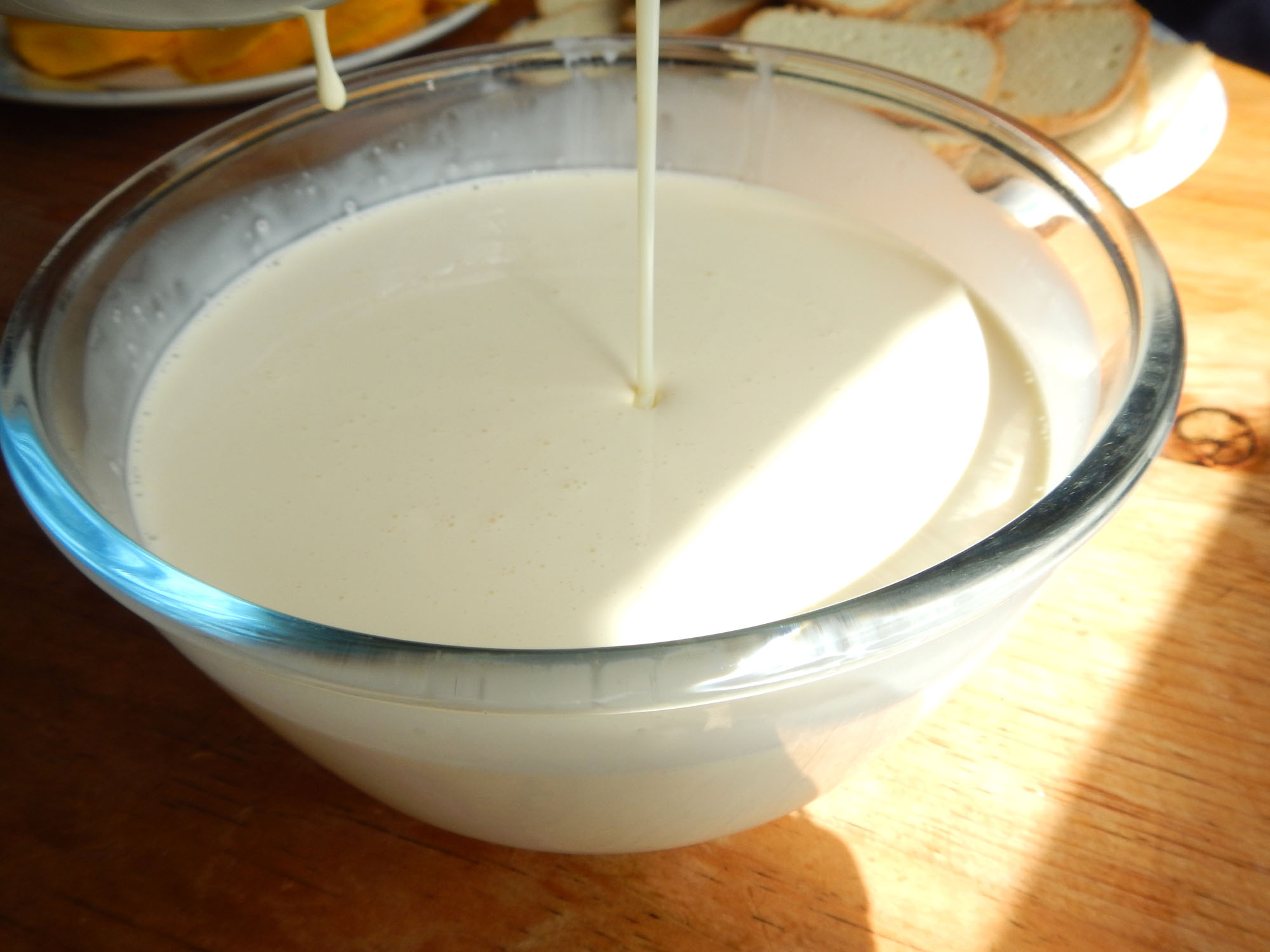 Mixed double cream and light condensed milk